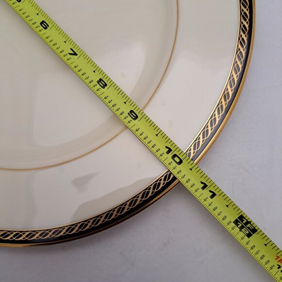 Lenox Tyler Dinner Plate 10.5" Cream Black & Gold Trim Ceramic Replacement - Picture 4 of 8